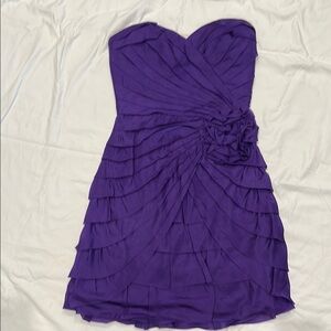 Tadashi Shoji Purple Strapless Ruched Sheath Dress